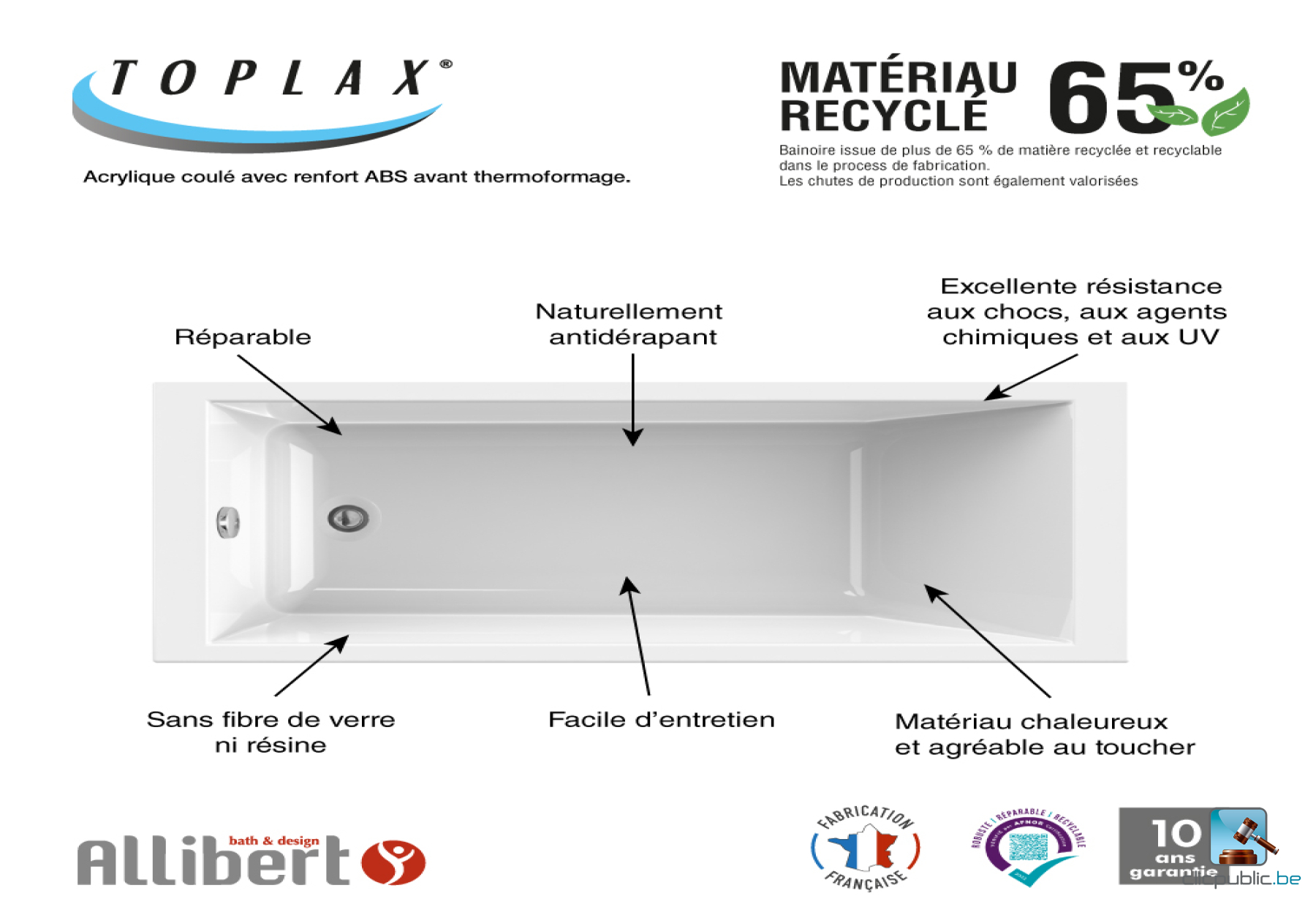 CARINA Baignoire rectangulaire