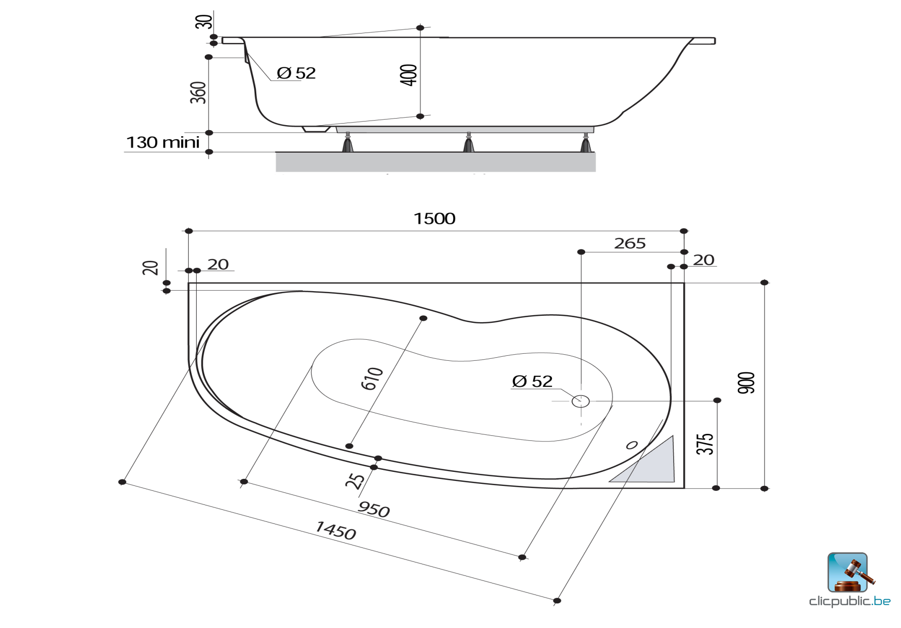 JACANA GAIN DE PLACE Baignoire asymétrique gauche