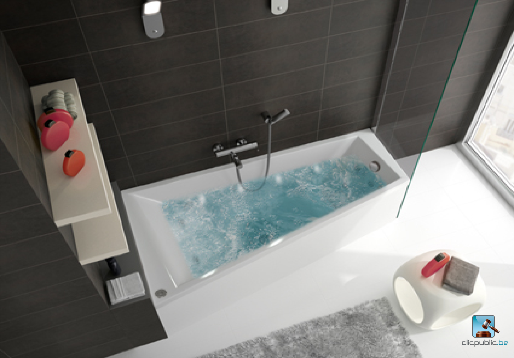 MAESTRO GAIN DE PLACE Baignoire asymétrique droite