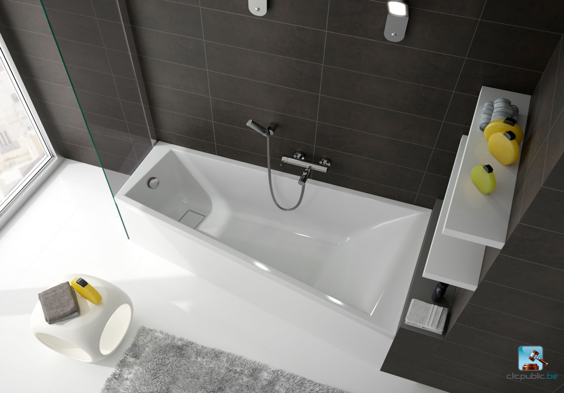 MAESTRO GAIN DE PLACE Baignoire asymétrique gauche