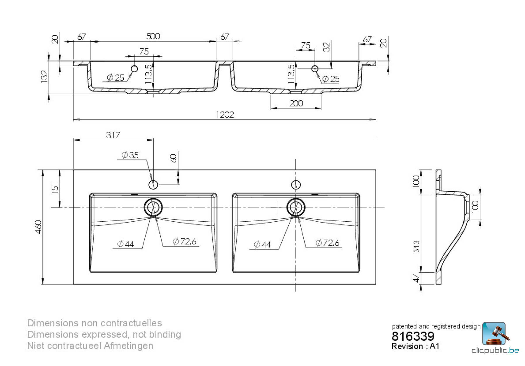 SYLENE Baignoire rectangulaire