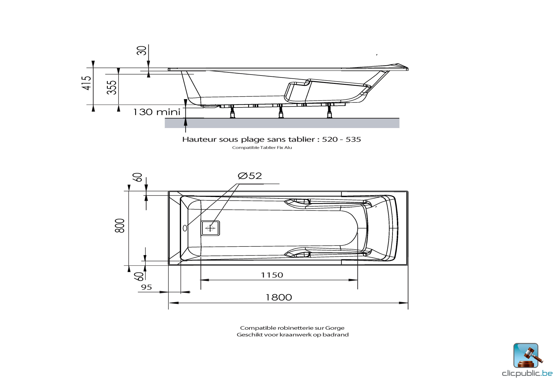 AERO CONFORT Baignoire rectangulaire