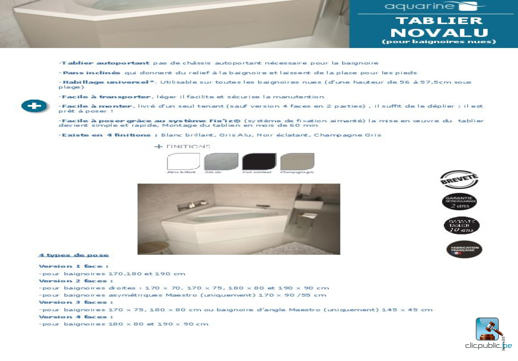 LANEA Baignoire autoportante