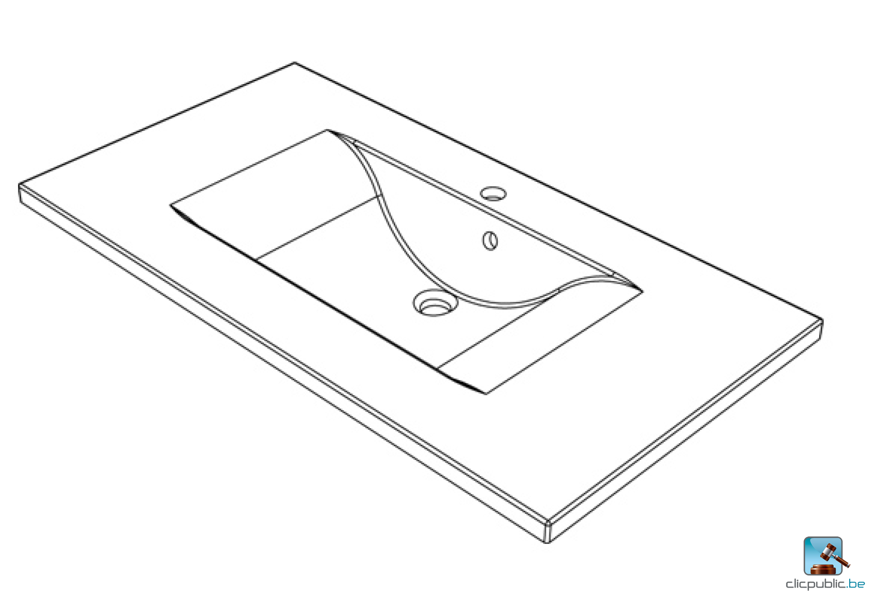 DEEP Plan de toilette 100 cm