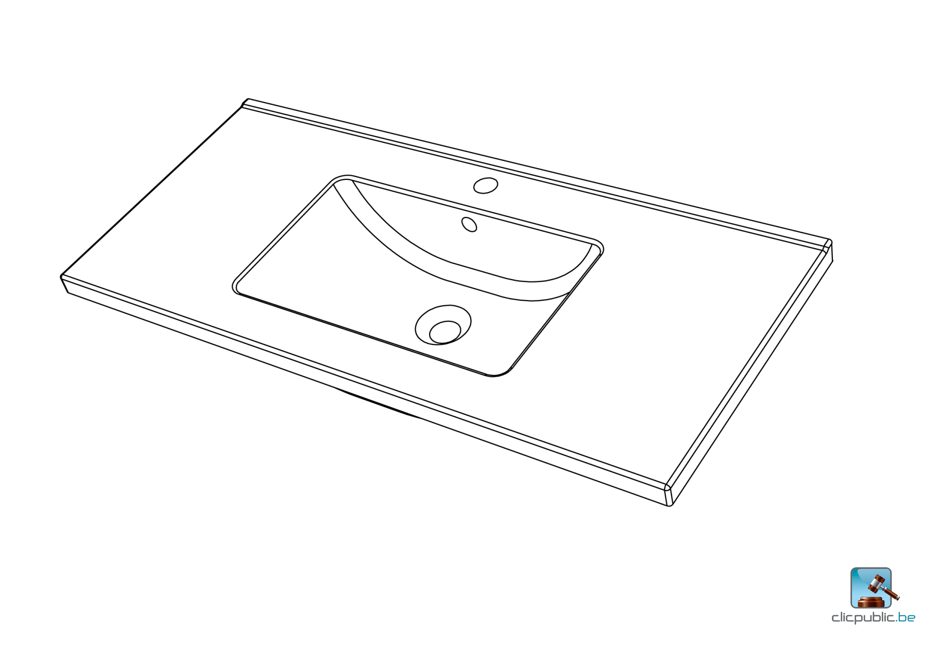 GLAM Plan de toilette 101 cm