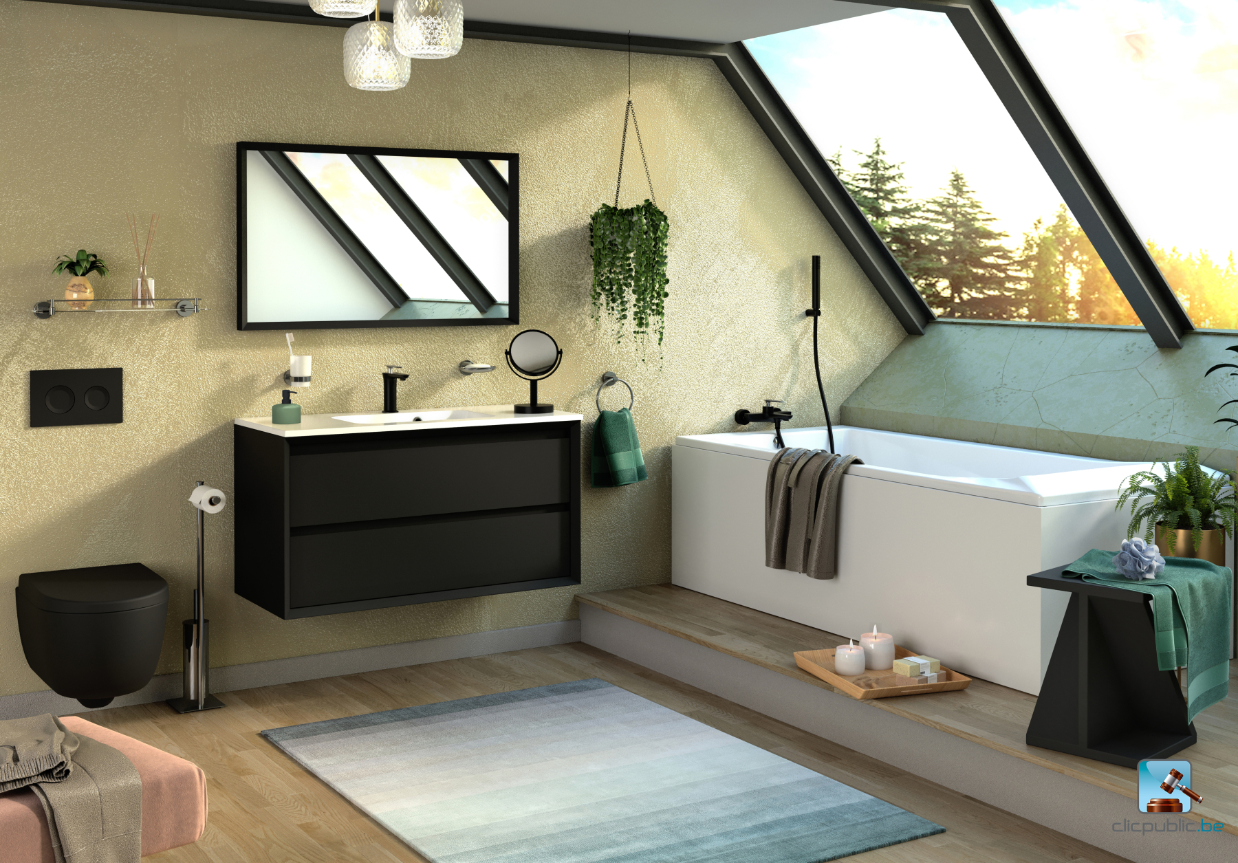 STYLE Plan de toilette 100 cm