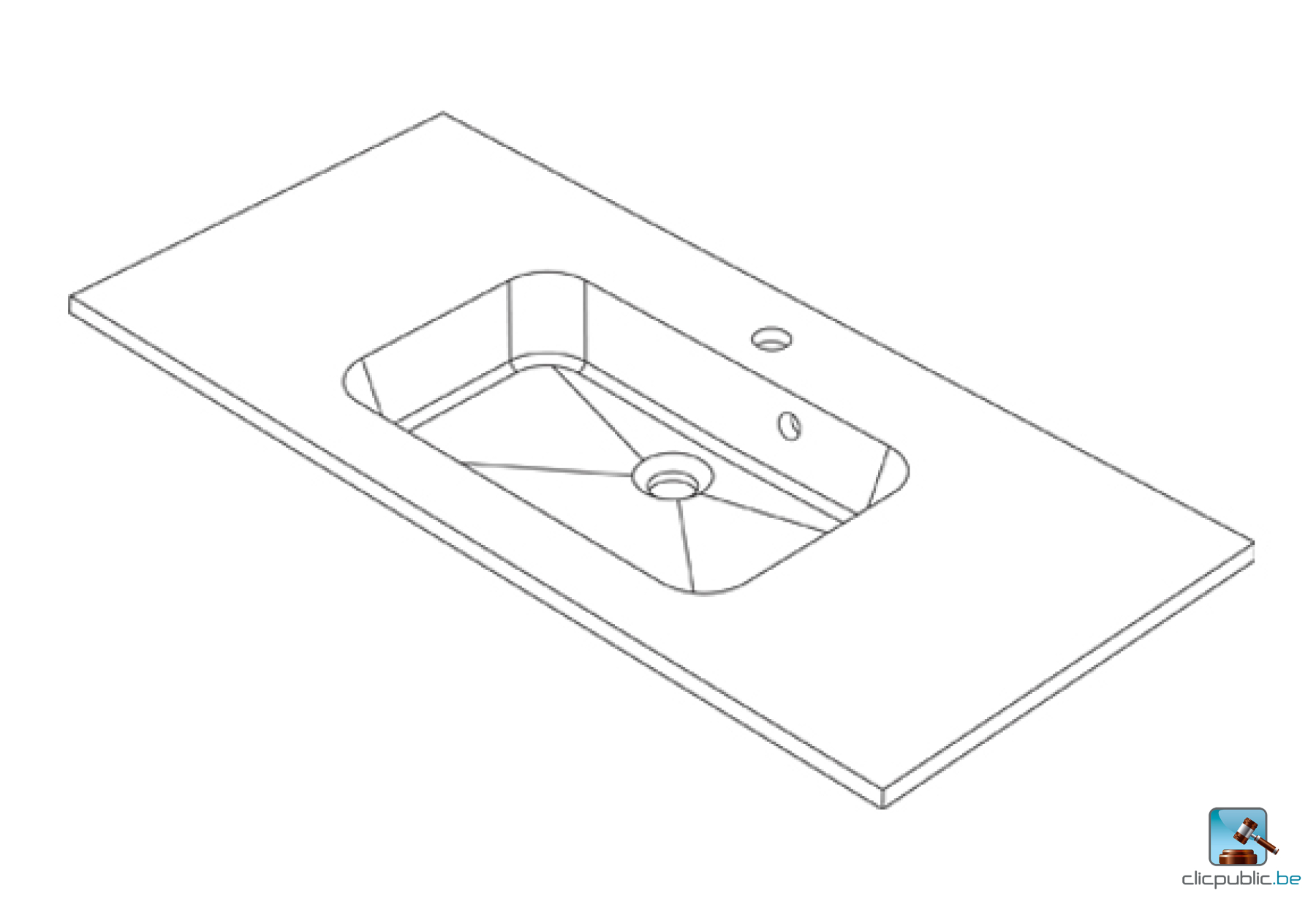 STYLE Plan de toilette 100 cm