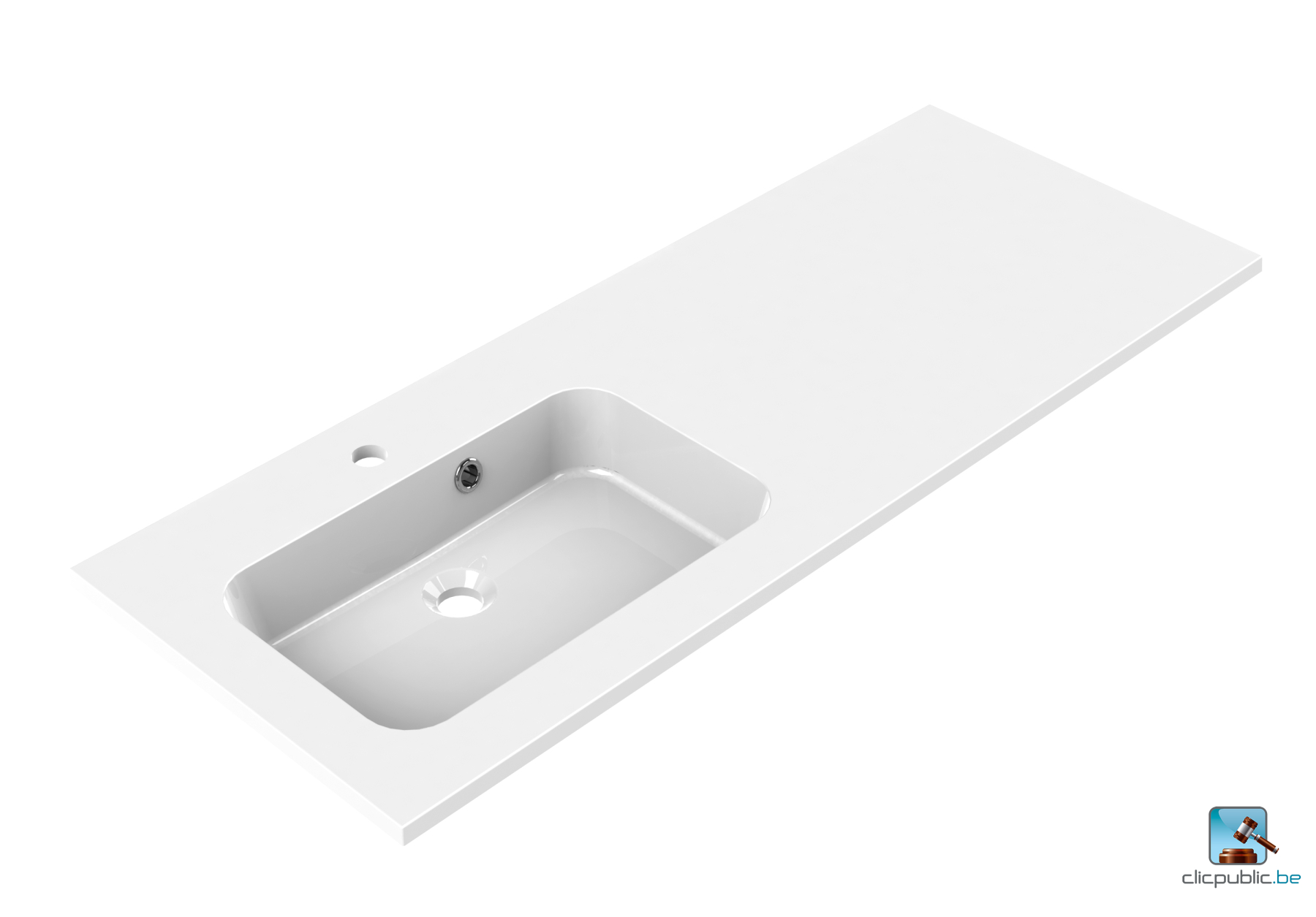 STYLE Plan de toilette 120 cm vasque décentrée