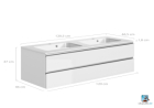 STYLE Plan de toilette 120 cm double vasque
