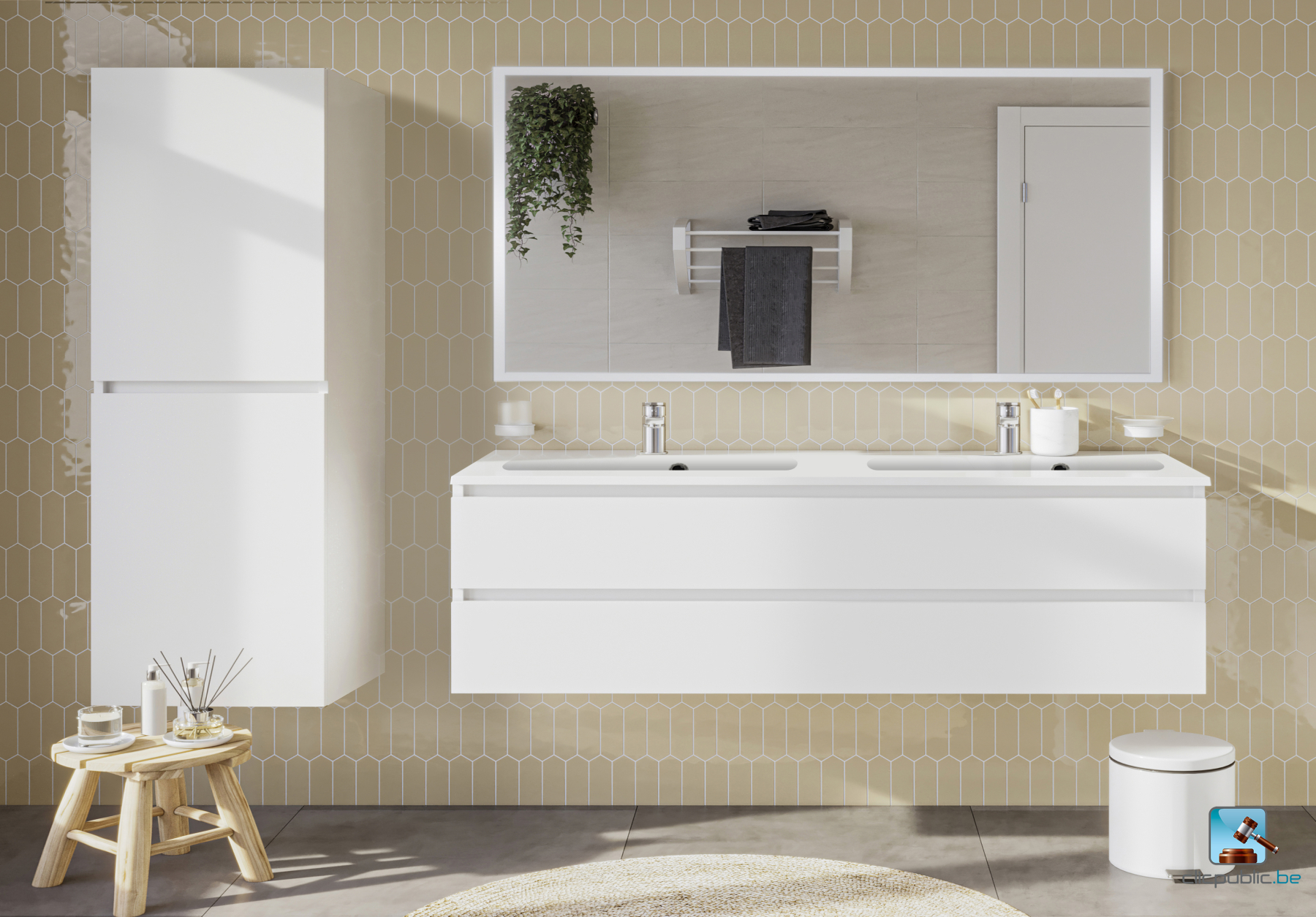 STYLE Plan de toilette 120 cm double vasque