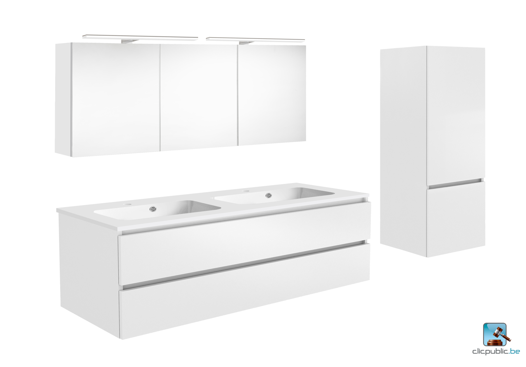 STYLE Plan de toilette 120 cm double vasque