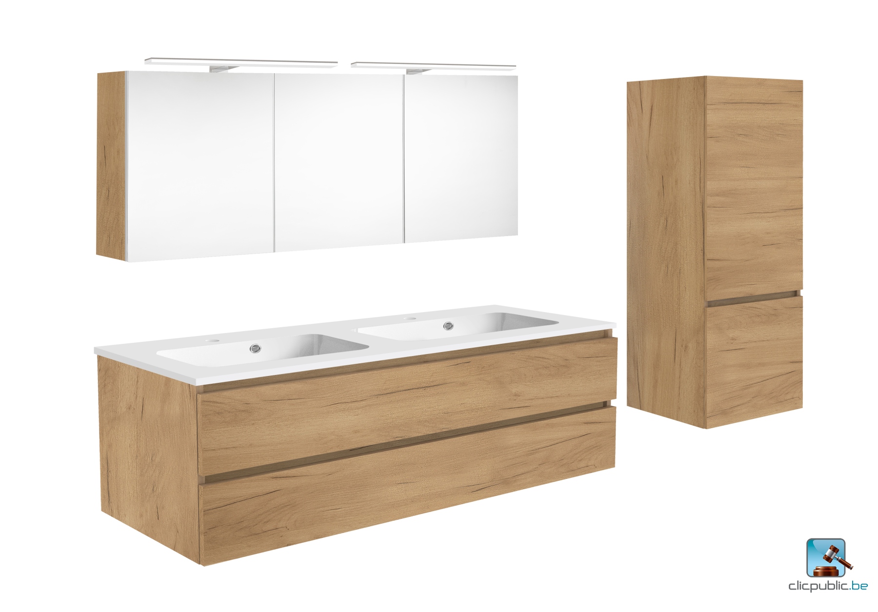 STYLE Plan de toilette 120 cm double vasque