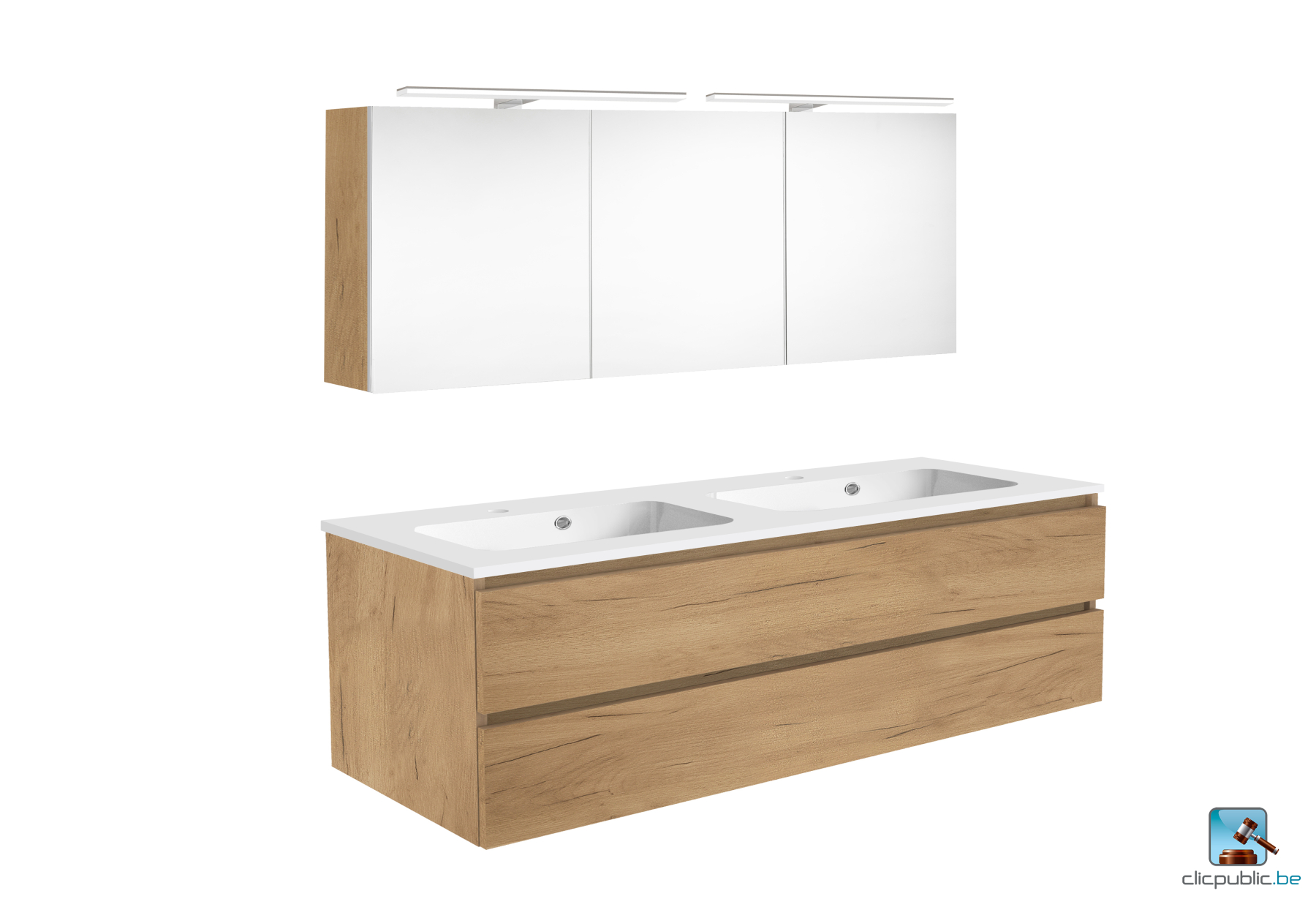 STYLE Plan de toilette 120 cm double vasque