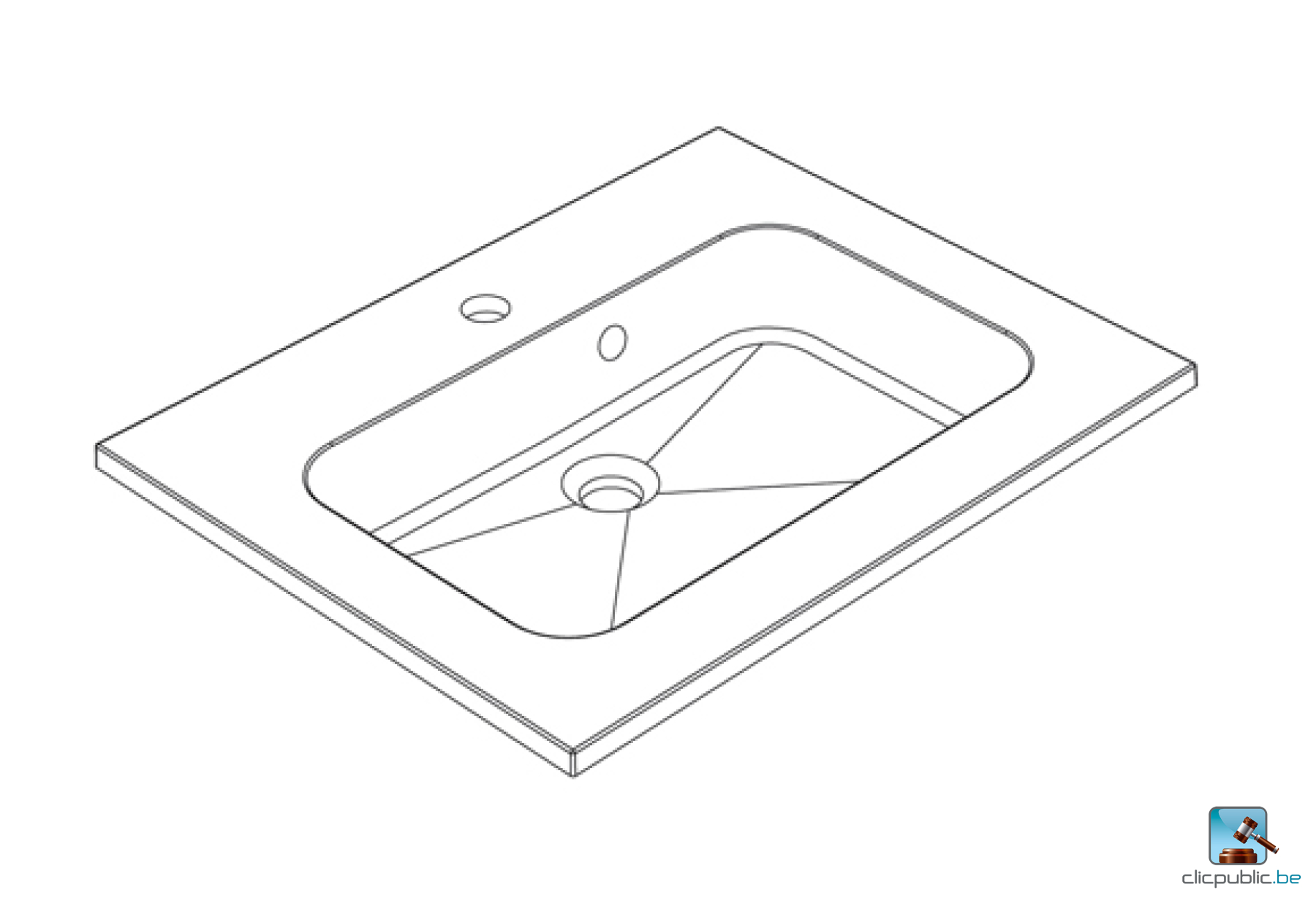 STYLE Plan de toilette 60 cm