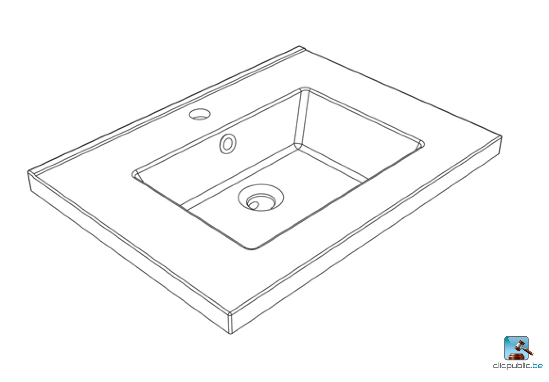 TOBI Plan de toilette 60 cm