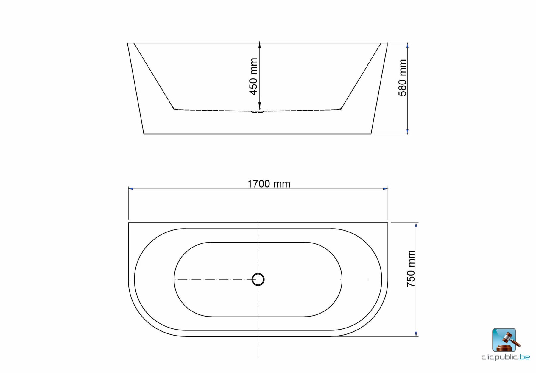 PHILOA Baignoire autoportante