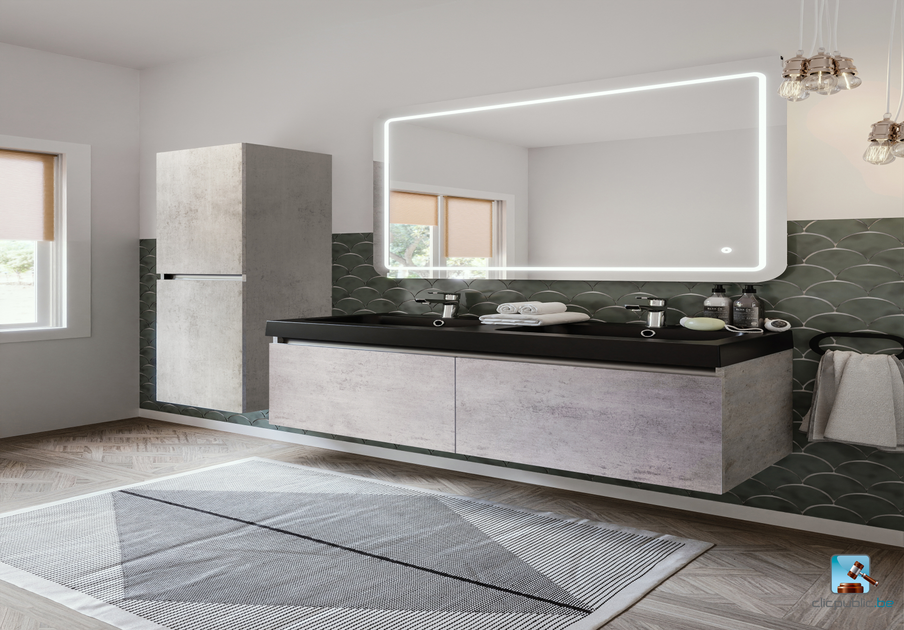 ROKE Plan de toilette 120 cm