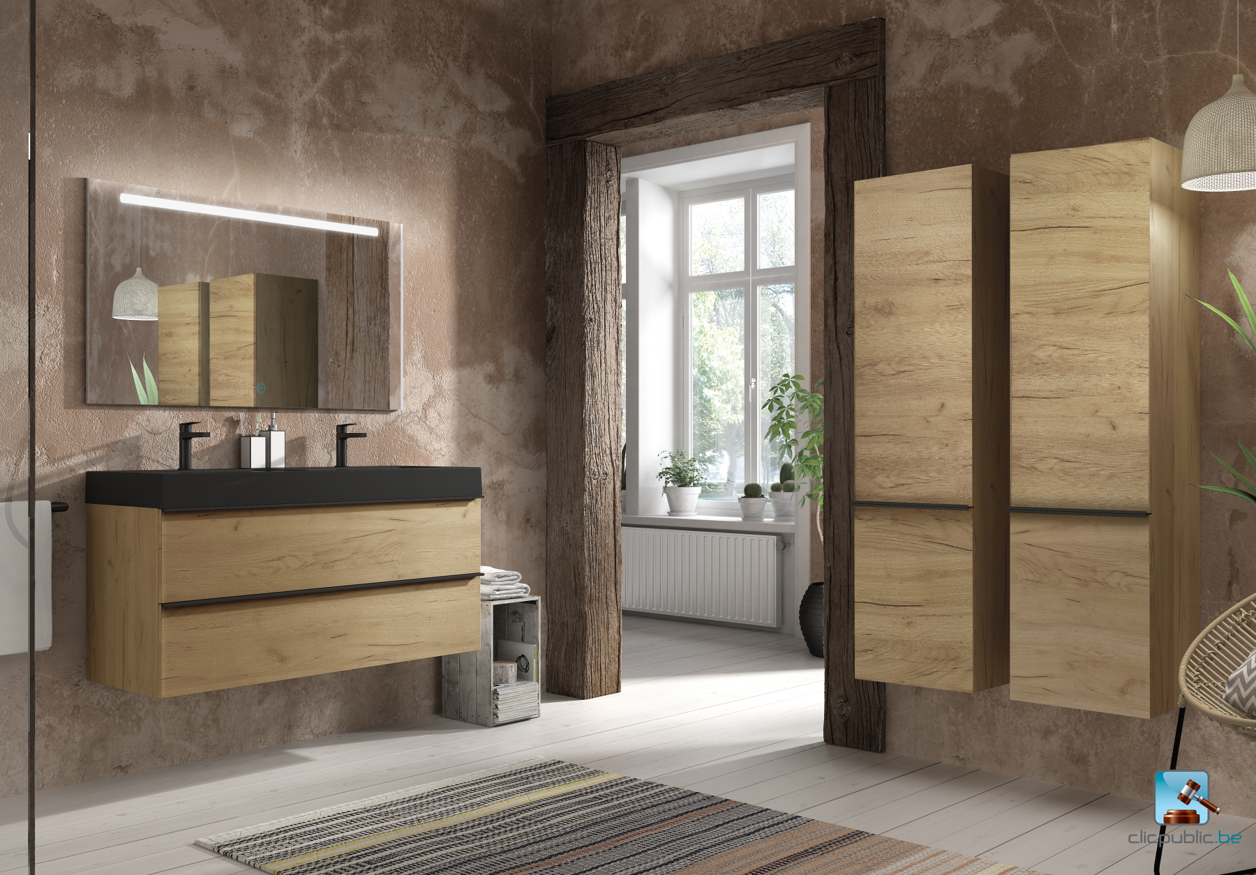 ROKE Plan de toilette 120 cm