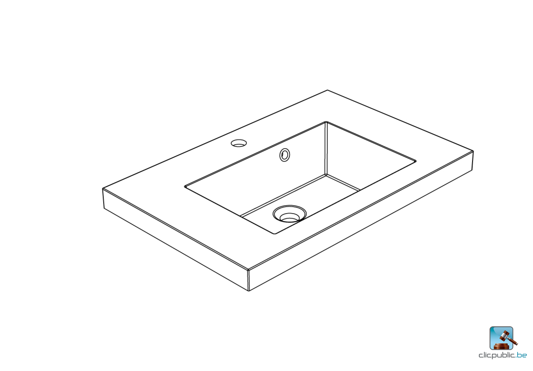 KOLE Plan de toilette 70 cm