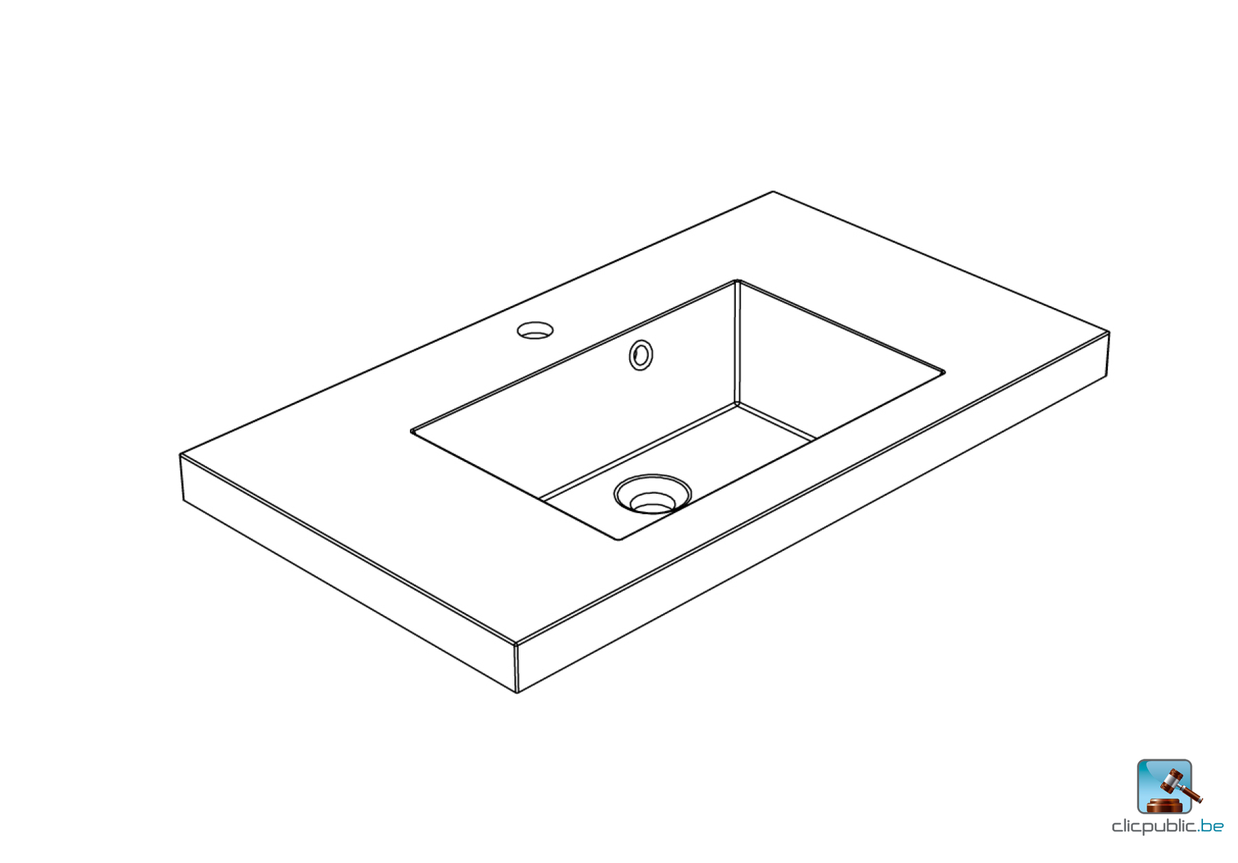 KOLE Plan de toilette 80 cm