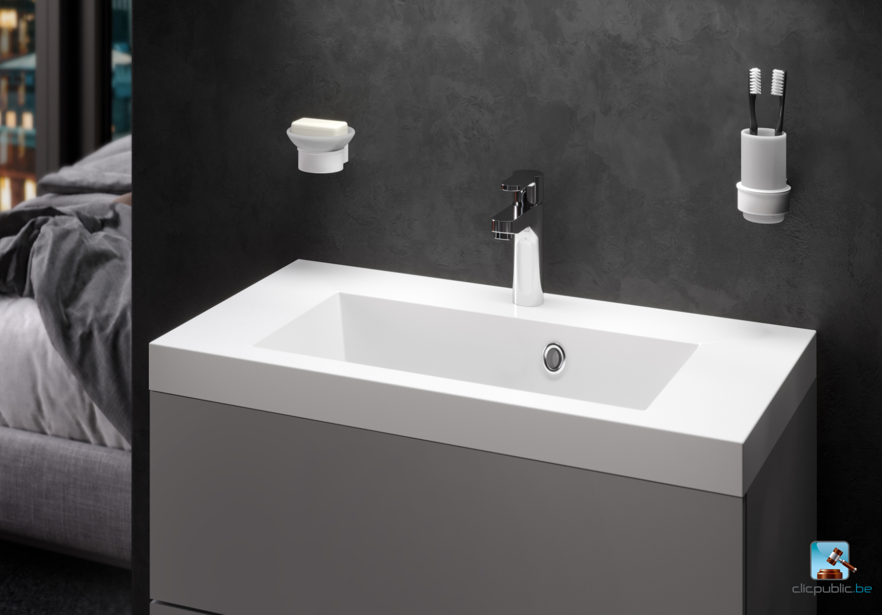 KOLE Plan de toilette 80 cm