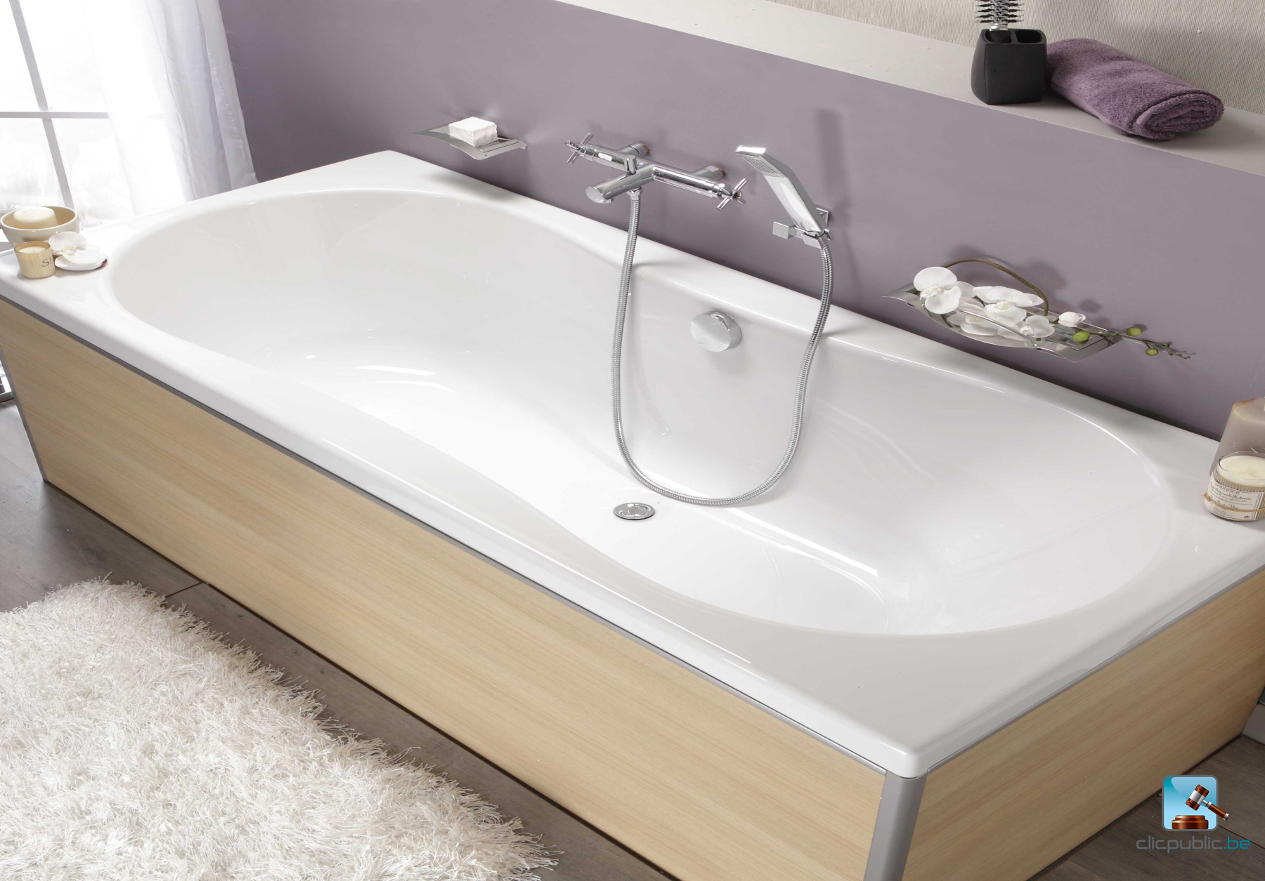 KOLE Plan de toilette 120 cm simple vasque