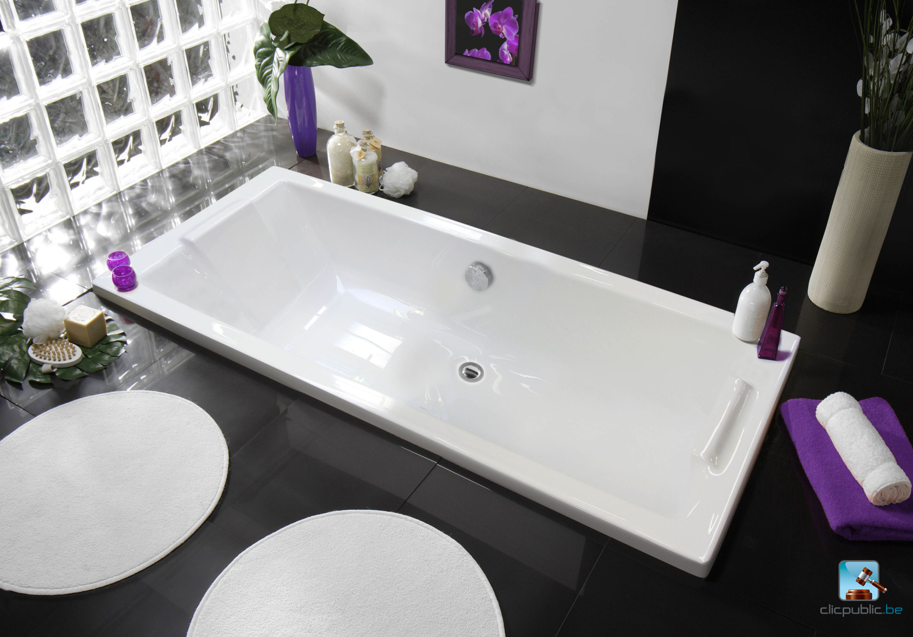 KOLE Plan de toilette 120 cm double vasque