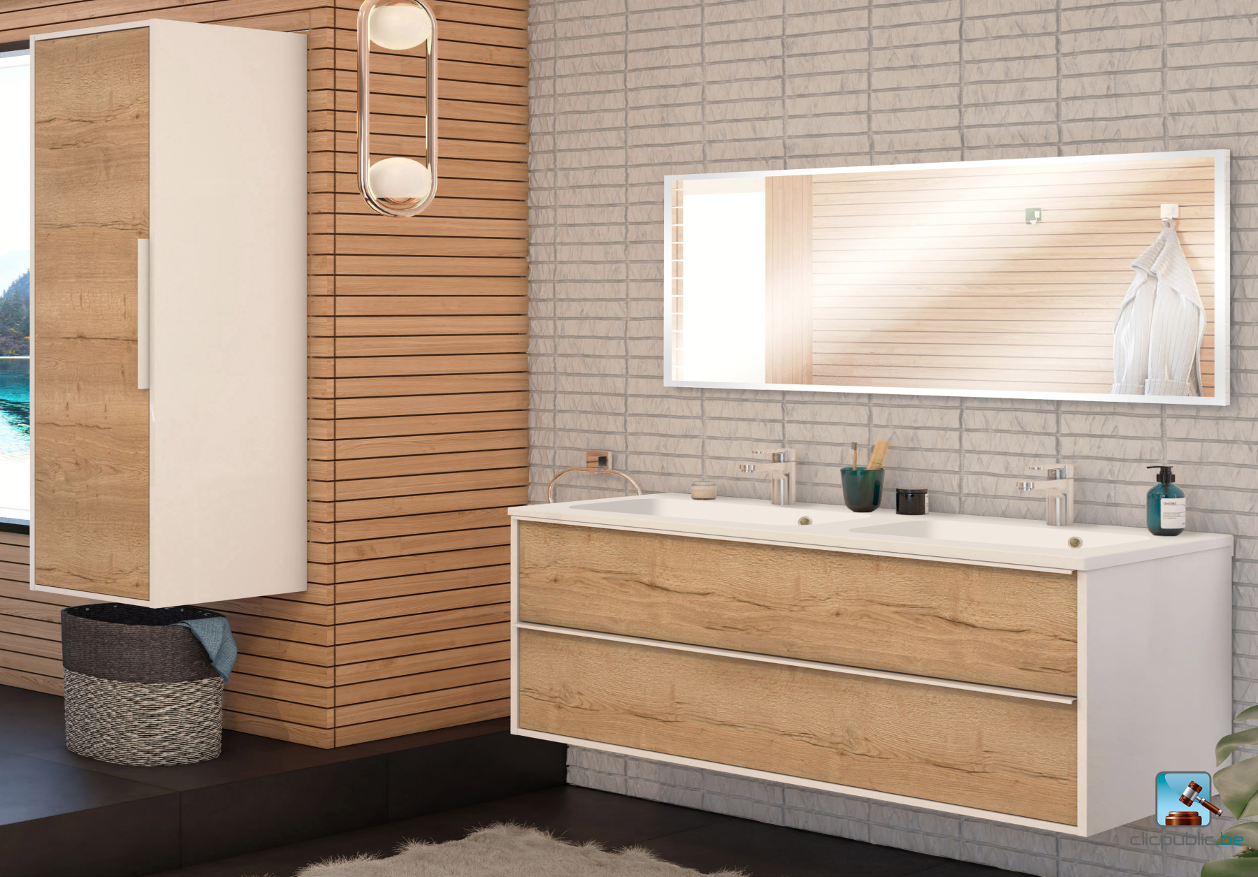 MILO Plan de toilette 120 cm double vasque