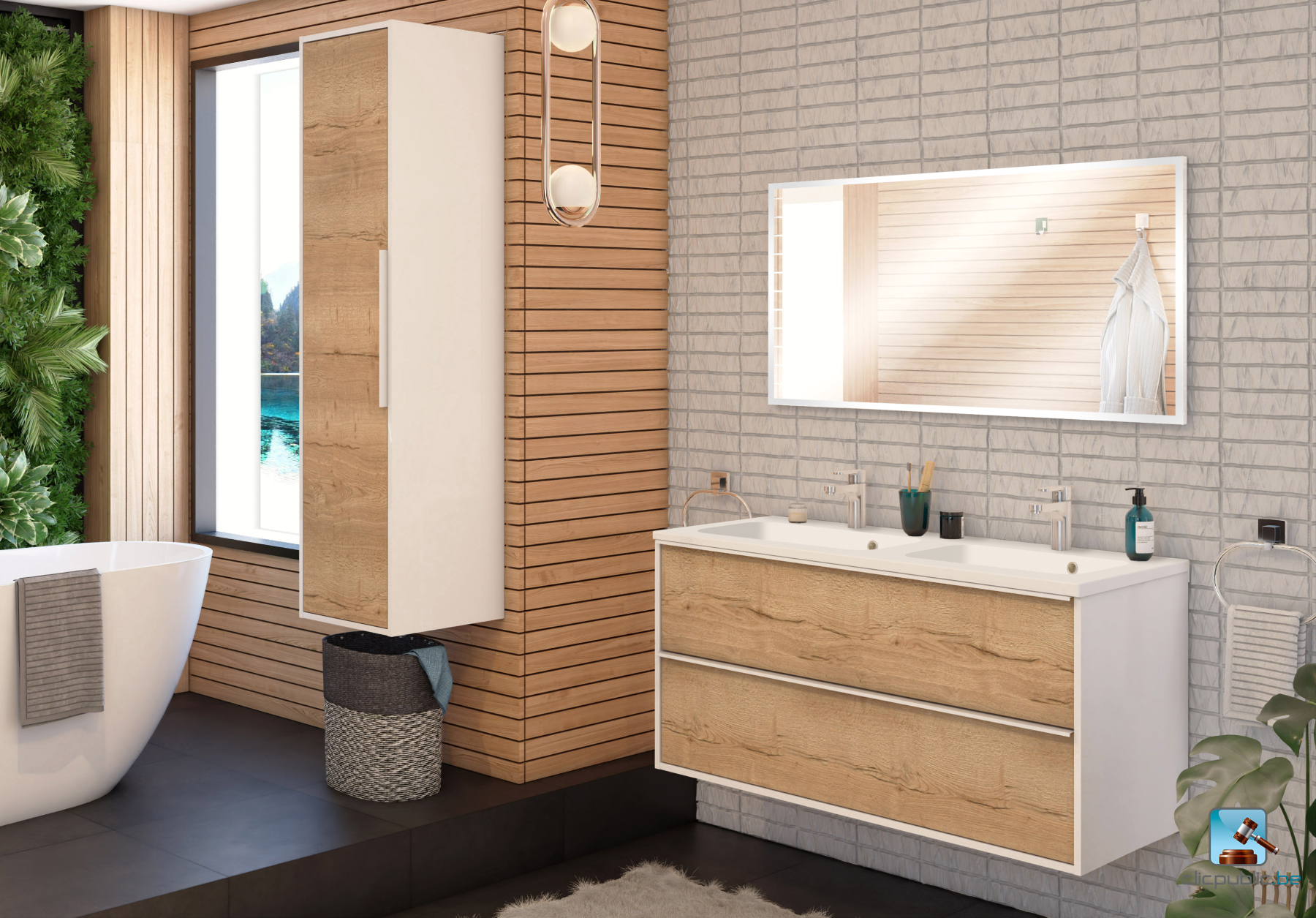 MILO Plan de toilette 120 cm double vasque