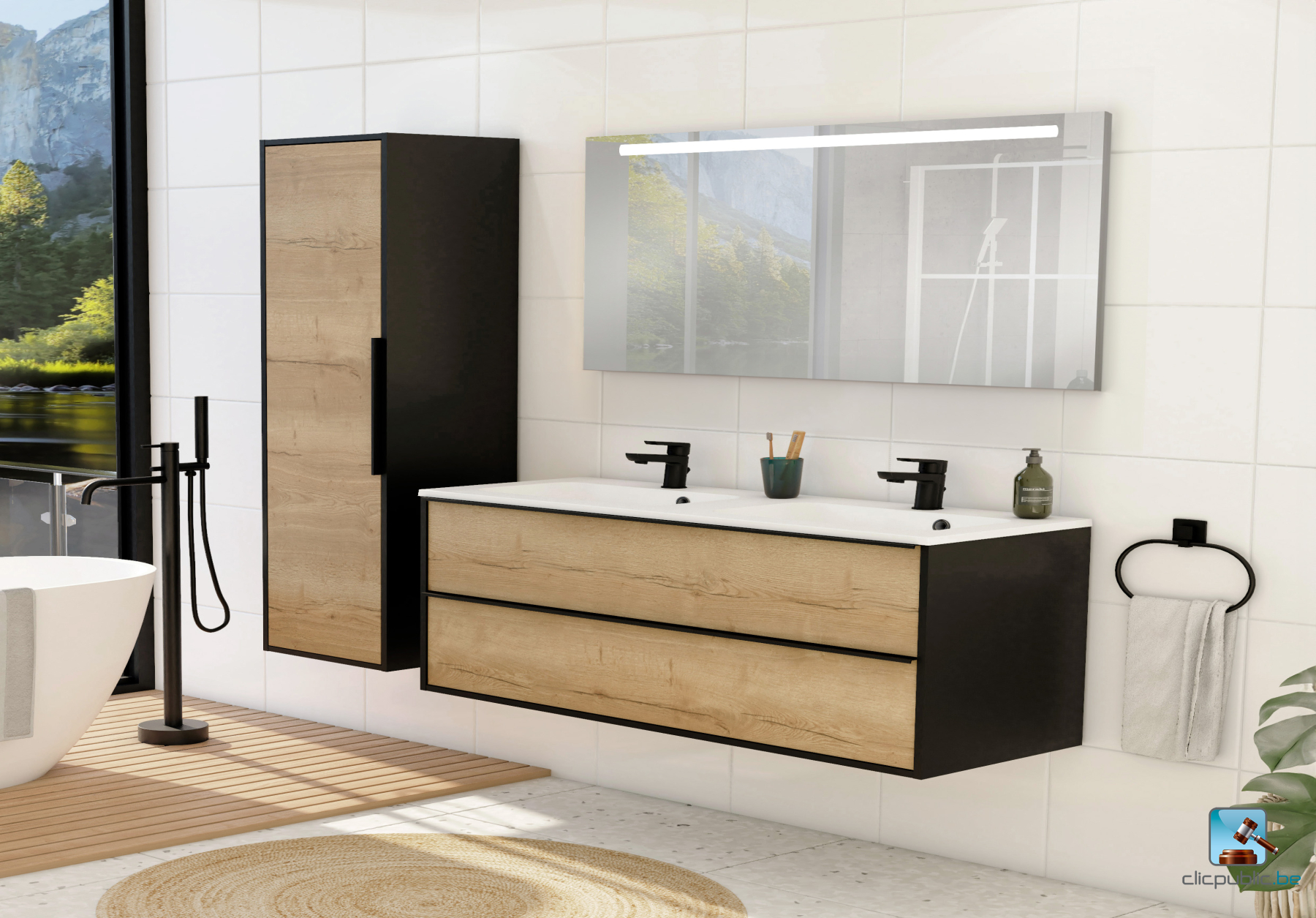 MILO Plan de toilette 120 cm double vasque