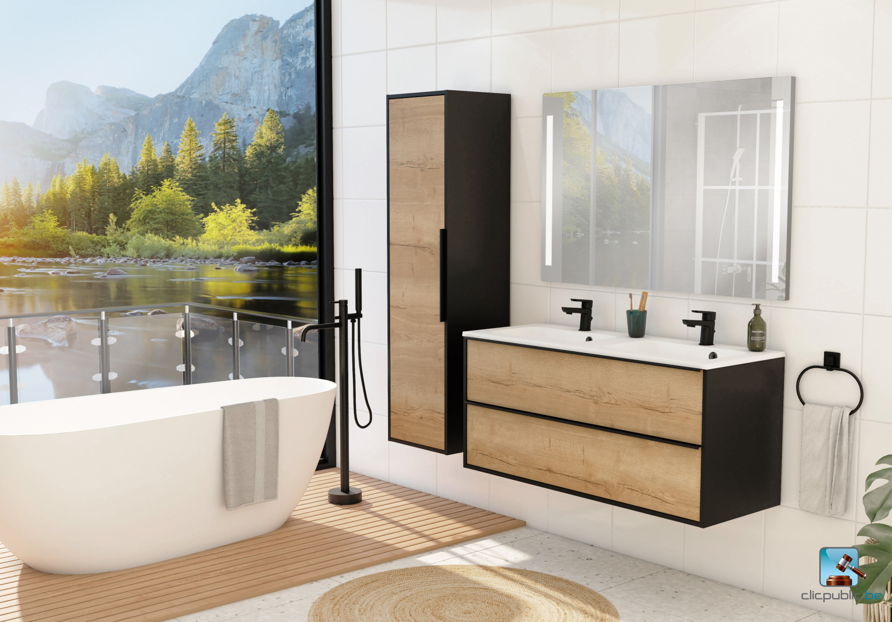 MILO Plan de toilette 120 cm double vasque