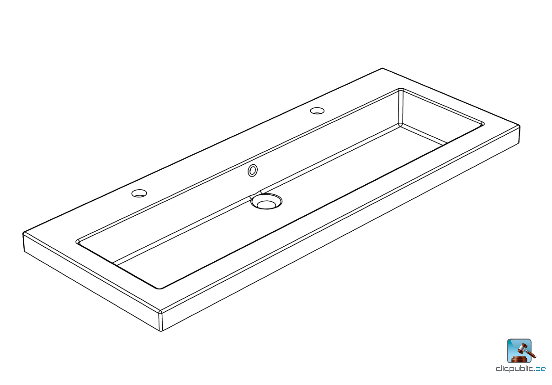 DYSPO Plan de toilette 120 cm simple vasque