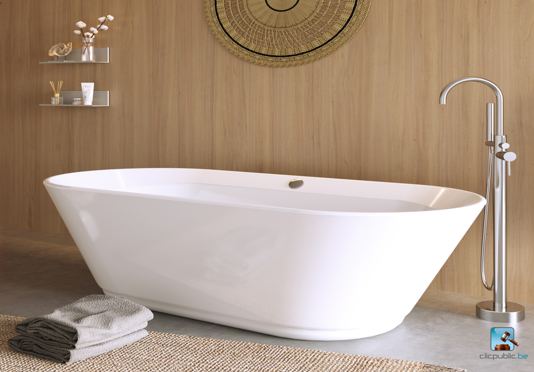 ZORA Baignoire autoportante oblongue