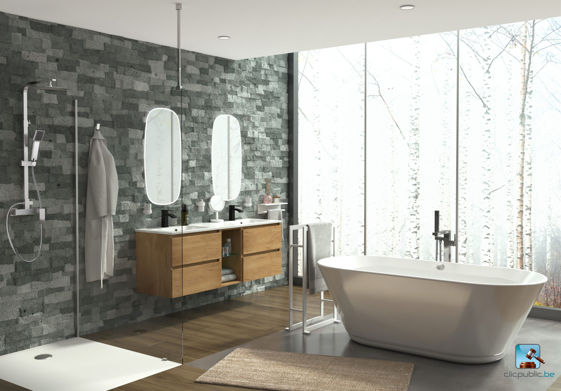 STYLE Plan de toilette 150 cm