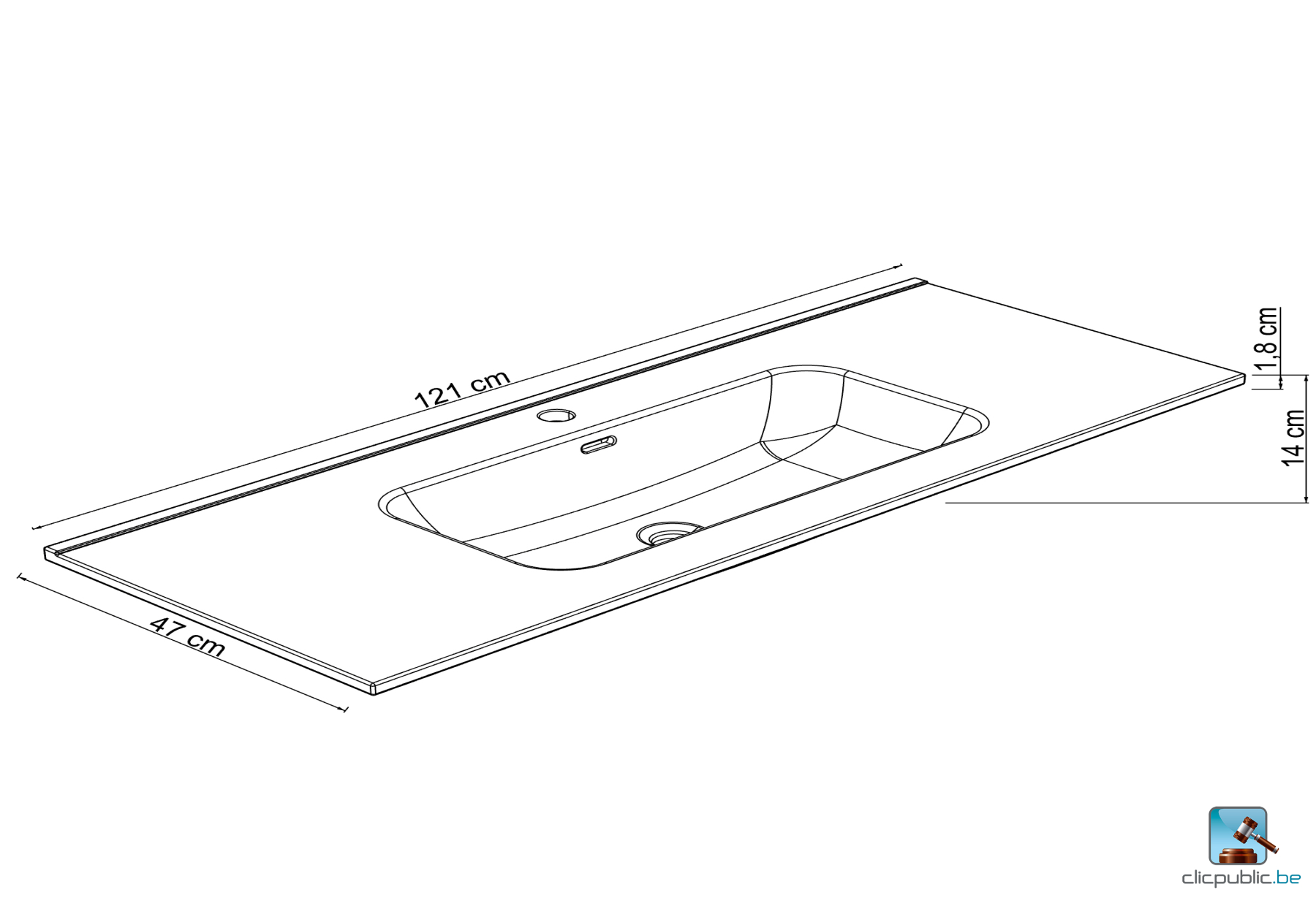 FASCINE Plan de toilette 120 cm