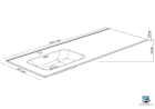 FASCINE Plan de toilette 120 cm simple vasque à gauche