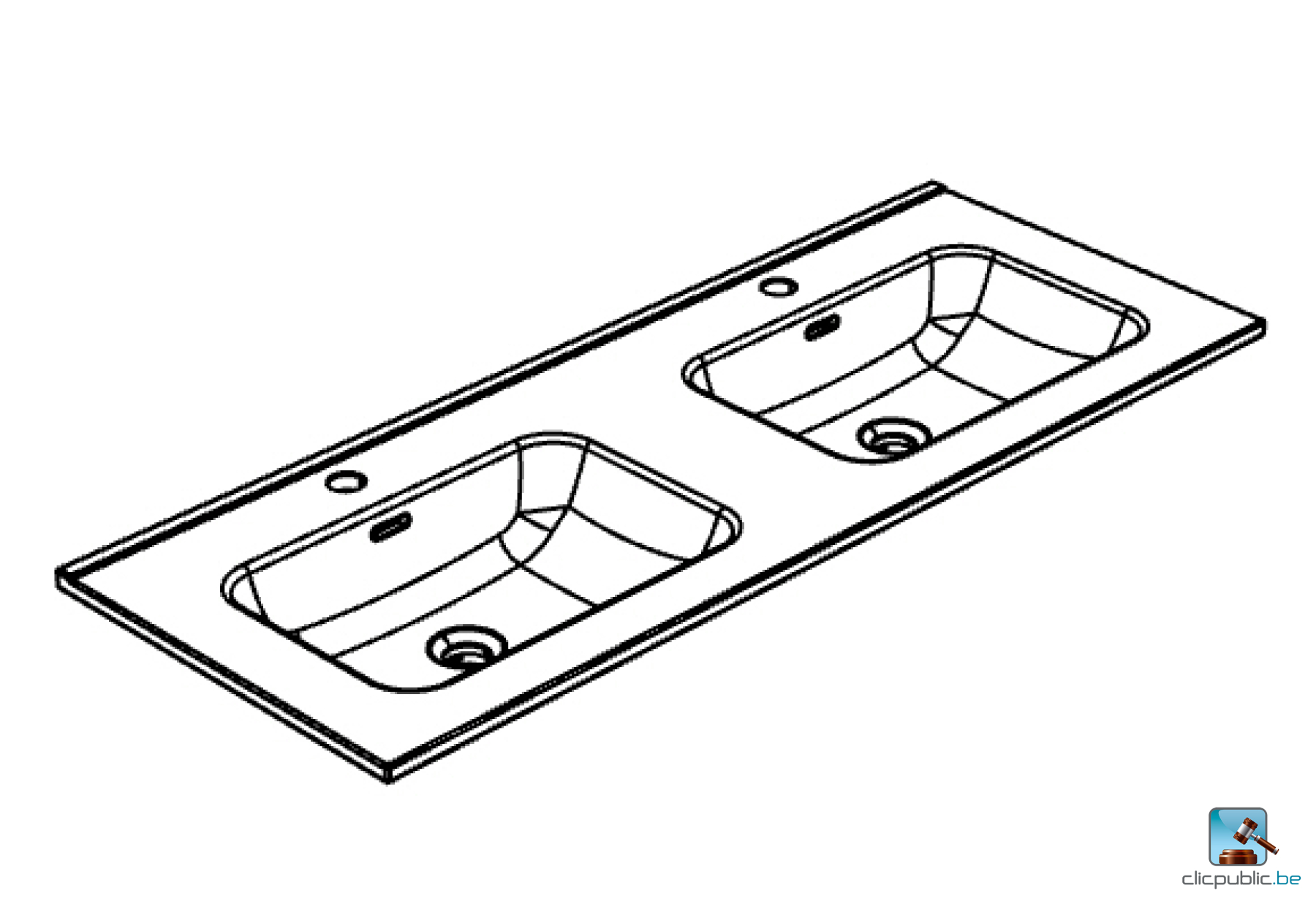 KOSMIK Plan de toilette 120 cm double vasque