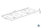 KOSMIK Plan de toilette 120 cm double vasque
